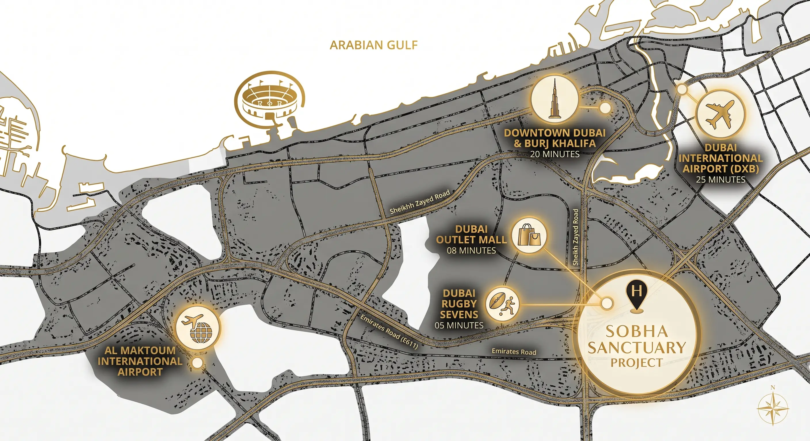 Sobha Sanctuary Location Map