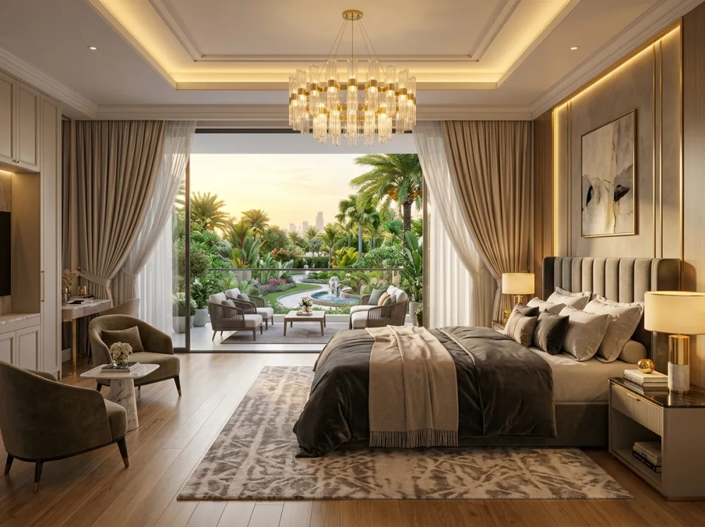 Sobha Sanctuary Dubai - Master Bedroom with Garden View